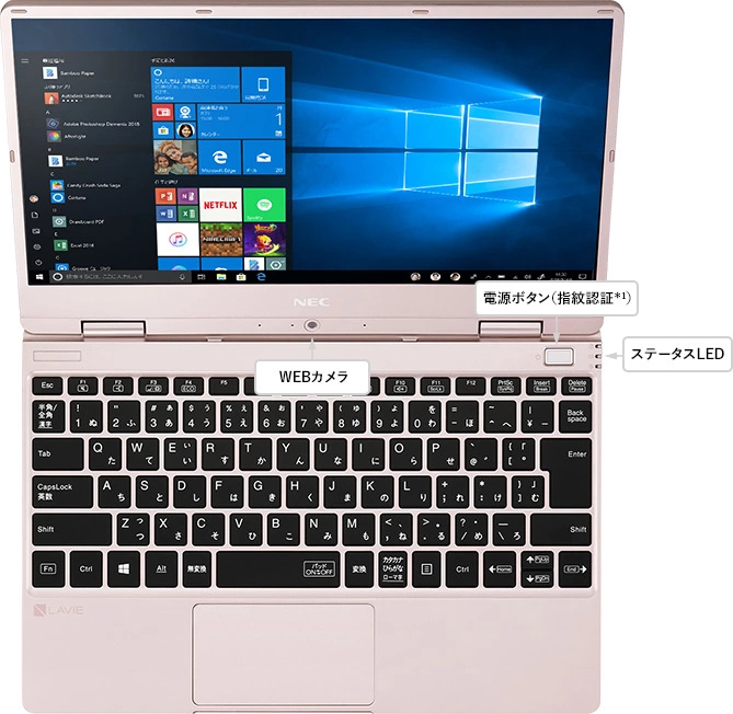 LAVIE Note Mobile インターフェイス